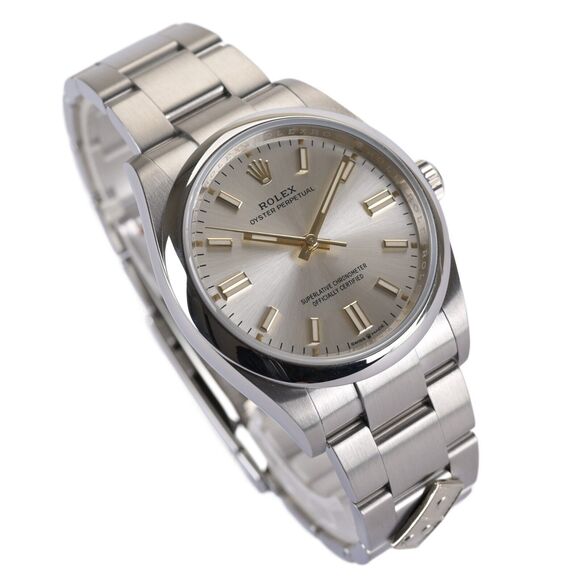 Rolex Oyster Perpetual 126000 Dominos Edition Silver 36mm Automatic Watch - Picture 5 of 10